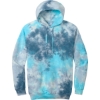 Custom Port & Co Crystal Tie-Dye Pullover Hoodie Lagoon Colorburst Blue