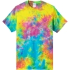 Custom Port & Co Crystal Tie-Dye Tee Jeweltone Colorburst Rainbow