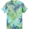 Custom Port & Co Crystal Tie-Dye Tee Planet Earth Colorburst Green