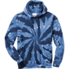 Custom Port & Co Tie-Dye Pullover Hooded Sweatshirt. Navy Blue/White