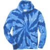 Custom Port & Co Tie-Dye Pullover Hooded Sweatshirt. Royal Blue/White