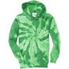 Custom Port & Co Youth Tie-Dye Pullover Hooded Sweatshirt. Kelly Green/White
