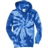 Custom Port & Co Youth Tie-Dye Pullover Hooded Sweatshirt. Royal Blue/White