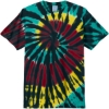 Custom Port & Co Tie-Dye Tee. Island Spiral Red/Yellow/Black