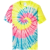 Custom Port & Co Tie-Dye Tee. Neon Rainbow
