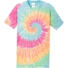 Custom Port & Co Tie-Dye Tee. Pastel Rainbow