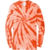 Custom Port & Co Tie-Dye Long Sleeve Tee. Orange