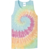 Custom Port & Co Tie-Dye Tank Top. Pastel Rainbow