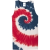 Custom Port & Co Tie-Dye Tank Top. USA Rainbow Red/Blue/White Tie Dye
