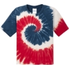 Custom Port & Co Youth Tie-Dye Tee. USA Rainbow Red/Blue/White Tie Dye