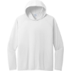 Custom Port & Co Performance Pullover Hooded Tee White
