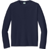 Custom Port & Co Long Sleeve Performance Tee. Deep Navy Blue