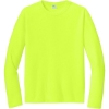 Custom Port & Co Long Sleeve Performance Tee. Neon Yellow