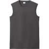 Custom Port & Co Performance Sleeveless Tee Charcoal Gray