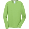 Custom Port & Co Long Sleeve Performance Blend Tee. Lime Green