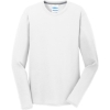 Custom Port & Co Long Sleeve Performance Blend Tee. White