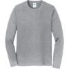 Custom Port & Co Long Sleeve Fan Favorite Tee. Athletic Heather Gray