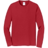 Custom Port & Co Long Sleeve Fan Favorite Tee. Team Cardinal Red