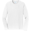 Custom Port & Co Long Sleeve Fan Favorite Tee. White