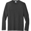Custom Port & Co Long Sleeve Fan Favorite Blend Tee. Black Heather