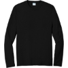Custom Port & Co Long Sleeve Fan Favorite Blend Tee. Jet Black