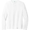 Custom Port & Co Long Sleeve Fan Favorite Blend Tee. White