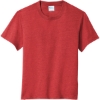 Custom Port & Co Youth Fan Favorite Blend Tee. Bright Red Heather