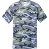 Custom Port & Co Core Cotton Camo Tee. Woodland Blue Camo/Gray