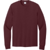Custom Port & Co Long Sleeve Core Cotton Tee. Athletic Maroon Red