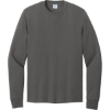 Custom Port & Co Long Sleeve Core Cotton Tee. Charcoal Gray