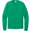 Custom Port & Co Long Sleeve Core Cotton Tee. Kelly Green