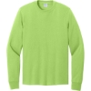 Custom Port & Co Long Sleeve Core Cotton Tee. Lime Green