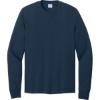 Custom Port & Co Long Sleeve Core Cotton Tee. Navy Blue