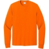 Custom Port & Co Long Sleeve Core Cotton Tee. Safety Orange