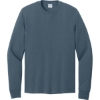 Custom Port & Co Long Sleeve Core Cotton Tee. Steel Blue
