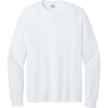 Custom Port & Co Long Sleeve Core Cotton Tee. White