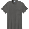 Custom Port & Co Core Cotton Pocket Tee. Charcoal Gray