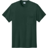 Custom Port & Co Core Cotton Pocket Tee. Dark Green