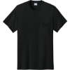 Custom Port & Co Core Cotton Pocket Tee. Jet Black