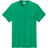 Custom Port & Co Core Cotton Pocket Tee. Kelly Green