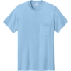 Custom Port & Co Core Cotton Pocket Tee. Light Blue