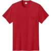 Custom Port & Co Core Cotton Pocket Tee. Red