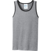 Custom Port & Co Core Cotton Tank Top. Athletic Heather Gray/Jet Black