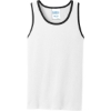 Custom Port & Co Core Cotton Tank Top. White/Jet Blck