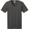 Custom Port & Co Core Cotton V-Neck Tee. Dark Hthr Grey