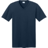 Custom Port & Co Core Cotton V-Neck Tee. Navy Blue