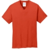 Custom Port & Co Core Cotton V-Neck Tee. Orange