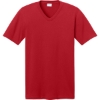 Custom Port & Co Core Cotton V-Neck Tee. Red
