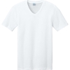 Custom Port & Co Core Cotton V-Neck Tee. White