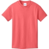 Custom Port & Co Youth Core Cotton Tee. Coral Red